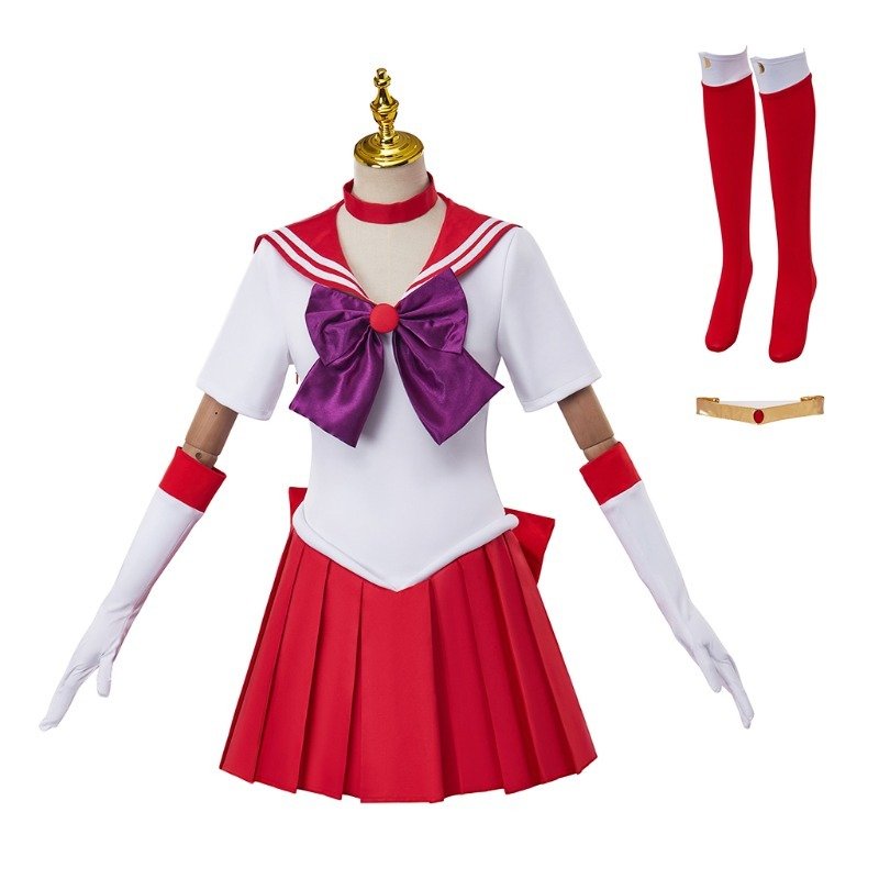 Custom Anime Sailor Moon Hino Rei Cosplay Dress JK Uniform