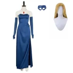 Custom Made Dispatch Blonde Blazer Mandy Blue Gown Outfit (10)