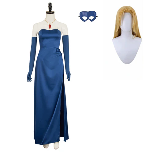 Custom Made Dispatch Blonde Blazer Mandy Blue Gown Outfit