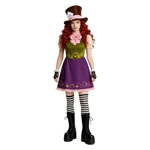 Mad Hatter Alice Genderbend Purple Dress
