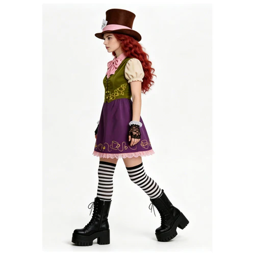 Mad Hatter Alice Genderbend Purple Dress (2)