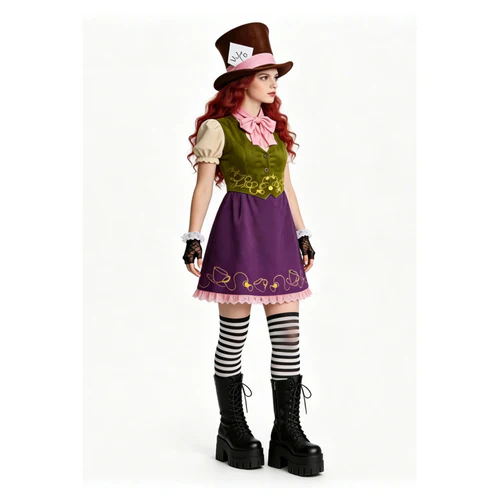 Mad Hatter Alice Genderbend Purple Dress (4)