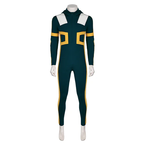 Midoriya Izuku Jumpsuit Green Cosplay Costume (3)