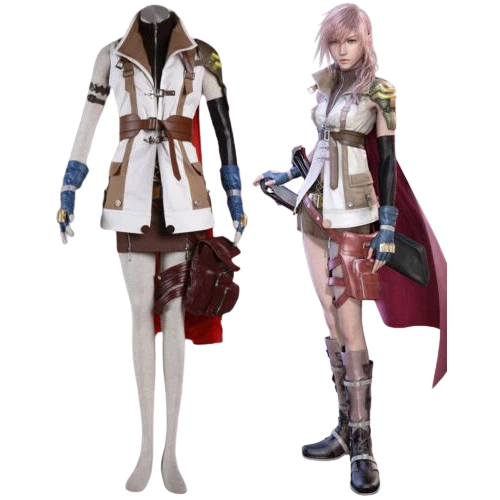 XIII FF13 Lightning Eclair Farron Cosplay Costumes (1)