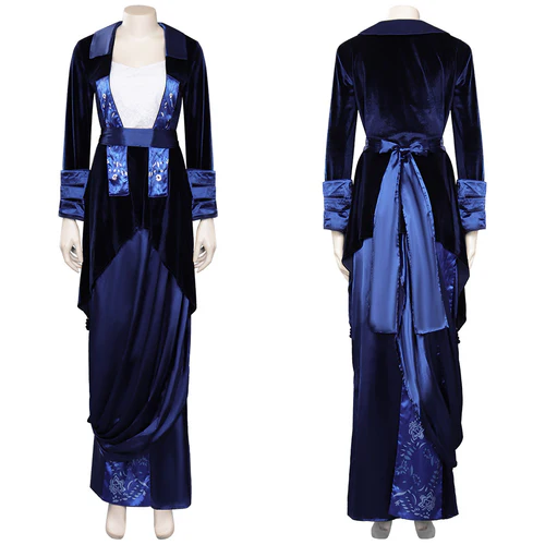 Custom Made Titanic Rose Blue Velvet Gown Dress Outfit (1)
