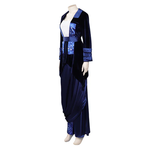 Custom Made Titanic Rose Blue Velvet Gown Dress Outfit (2)