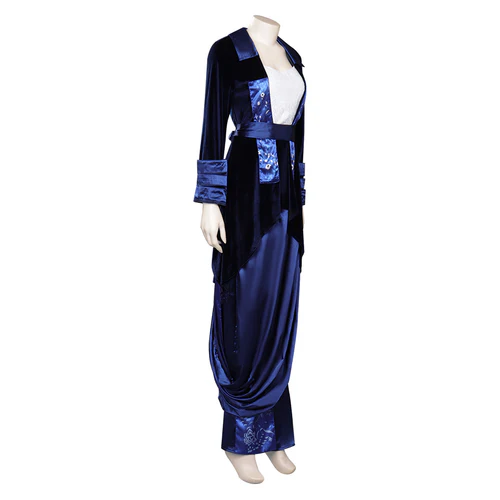 Custom Made Titanic Rose Blue Velvet Gown Dress Outfit (3)