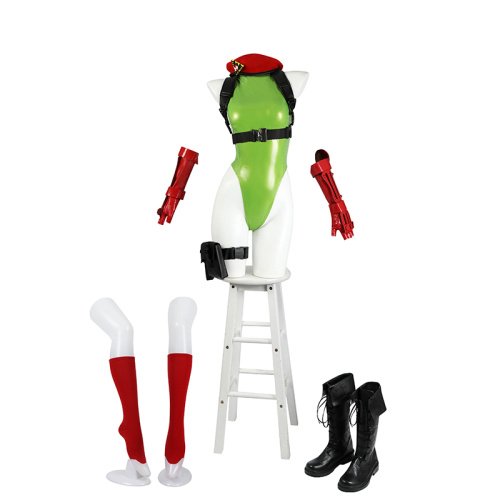 Street Fighter V Cammy Costume Green Bodysuit