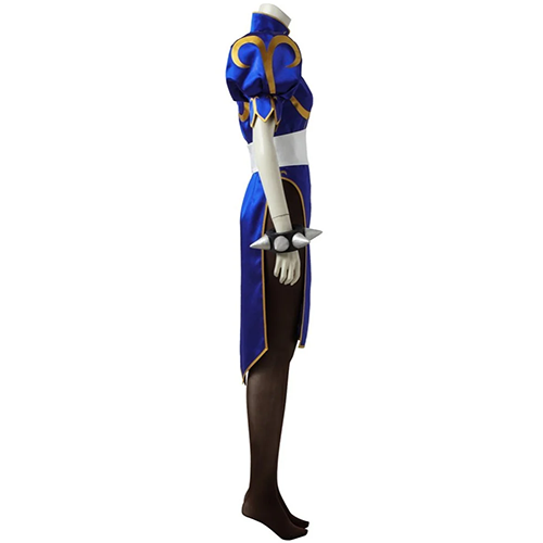 Street Fighter V Chun Li Cosplay Costume Blue (7)