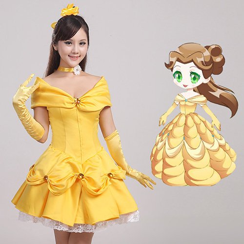 Beauty and The Beast Princess Belle Short Dress Costumes