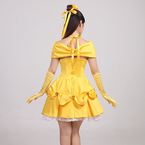 Beauty and The Beast Princess Belle Short Dress Costumes (4)