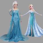 Frozen Elsa Snow Queen Princess Elsa Dress Costume (1)
