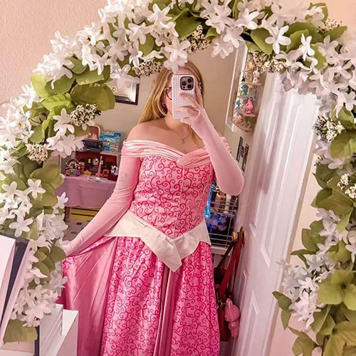 Princess Sleeping Beauty Aurora Dress Pink (3)